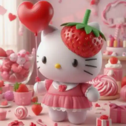 Hello Kitty en Fresas💞1🇵🇪Clásica 16
