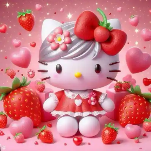 Hello Kitty en Fresas💞1🇵🇪Clásica 9