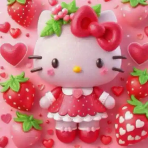 Hello Kitty en Fresas💞1🇵🇪Clásica 12