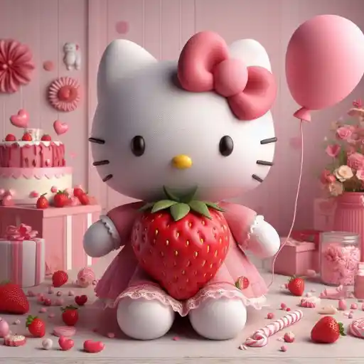 Hello Kitty en Fresas💞1🇵🇪Clásica 11