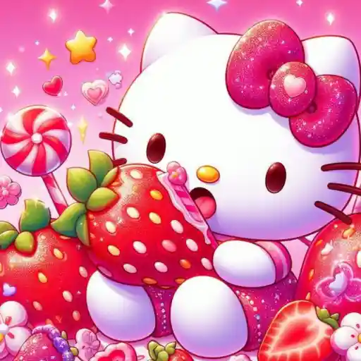 Hello Kitty en Fresas💞1🇵🇪Clásica 20