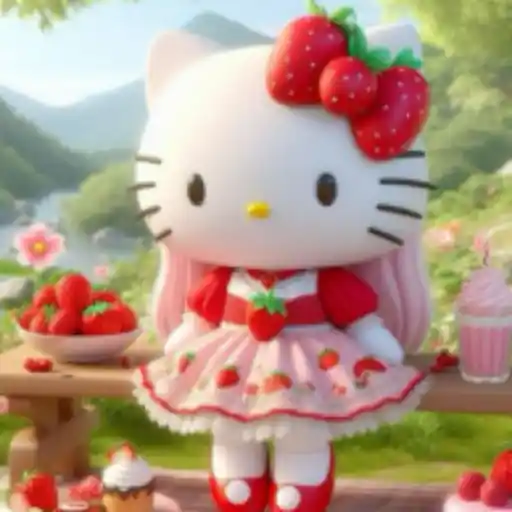 Hello Kitty en Fresas💞1🇵🇪Clásica 14
