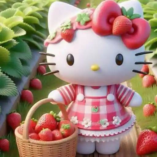 Hello Kitty en Fresas💞1🇵🇪Clásica 8
