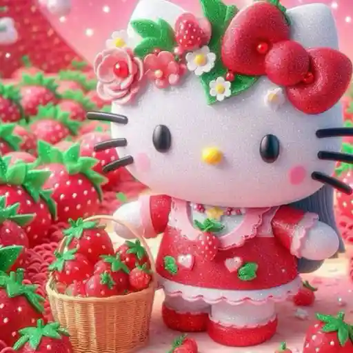 Hello Kitty en Fresas💞1🇵🇪Clásica 10