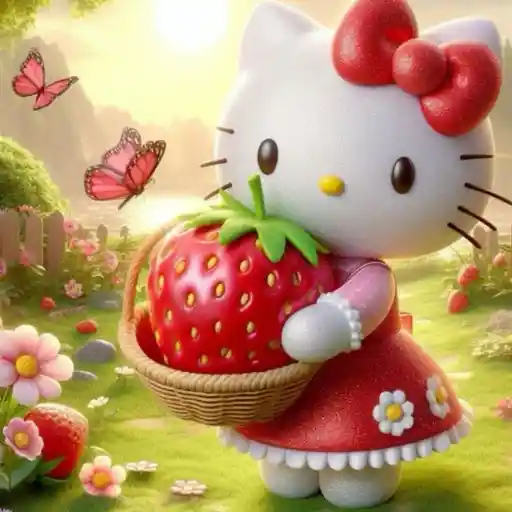 Hello Kitty en Fresas💞1🇵🇪Clásica 1
