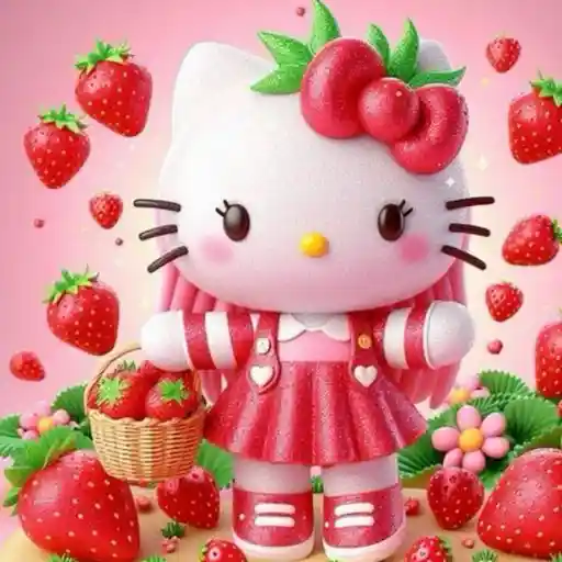 Hello Kitty en Fresas💞1🇵🇪Clásica 23