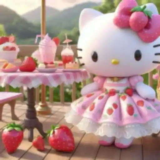 Hello Kitty en Fresas💞1🇵🇪Clásica 25