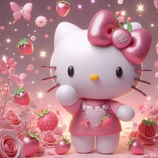 Hello Kitty en Fresas💞1🇵🇪Clásica 30