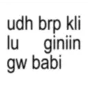 lu udh brp kli giniin gw babi