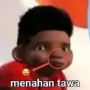 menahan tawa