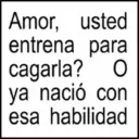 Amor, usted entrena para cagarla? O ya nació con esa habilidad