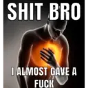 SHIT BRO I ALMOST GAVE A FUCK