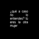 ¿qué a caso no lo entiendes? tú eres la otra mujer